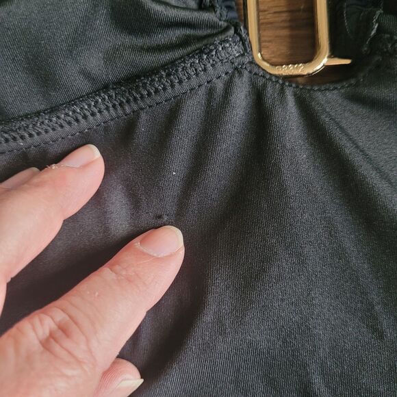 Womens M One Piece Retro Bathing Suit Tummy Control Wrap Cover Up Shirt NEW - Picture 11 of 16